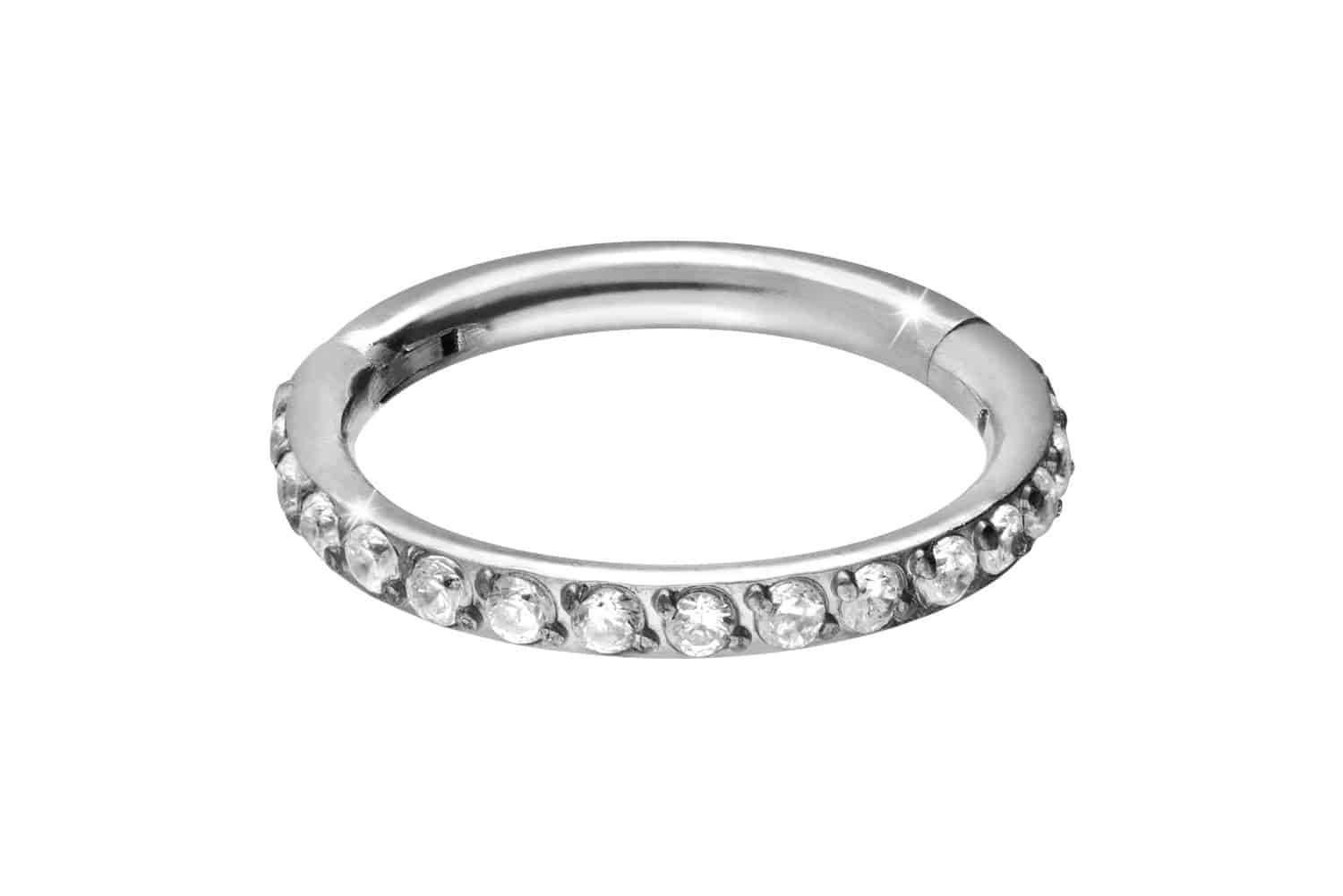 Titan Segmentring Clicker Piercing EINGEFASSTE KRISTALLE